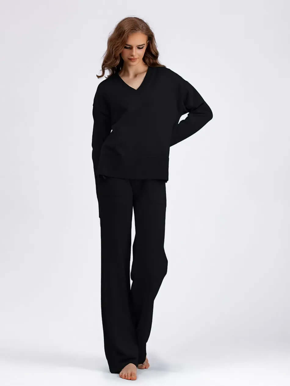Ladies' Crew Neck Jumper and Loose Fit Pants Set