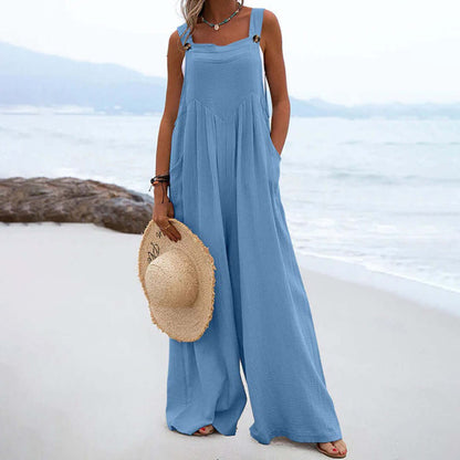 Summer Strapless Flowy Jumpsuit