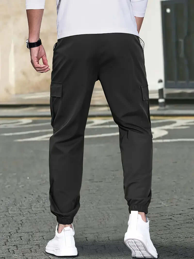 Comfortable Elastic Waist Trousers with Pockets