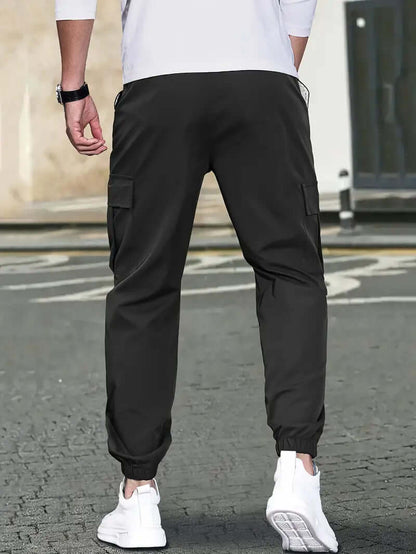 Comfortable Elastic Waist Trousers with Pockets