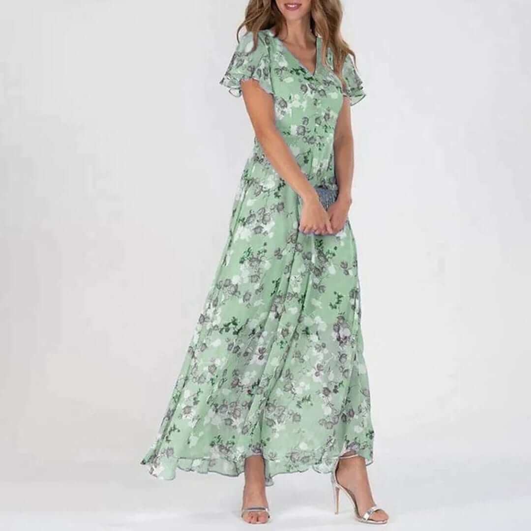 Ladies Long Flower Pattern Dress