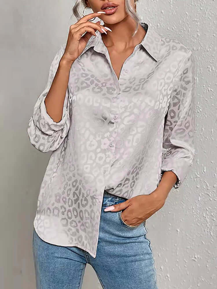 Fashionable Leopard Pattern Women's Top