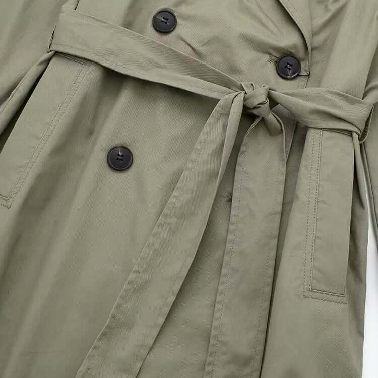Classic Women's Belted Long Trench Coat