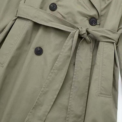 Classic Women's Belted Long Trench Coat