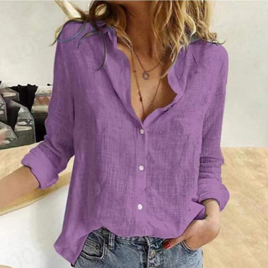Evelyn | Comfortable Flattering Cotton Long Sleeve Shirt