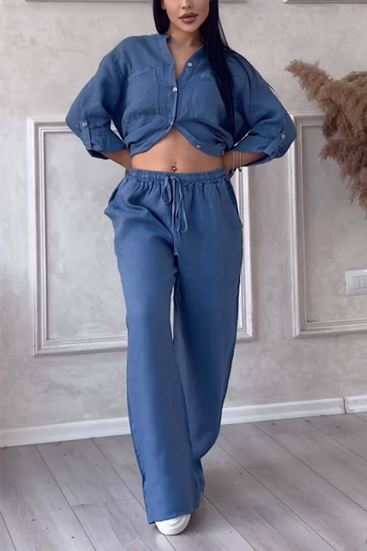 Lightweight Breathable Linen Pantsuit