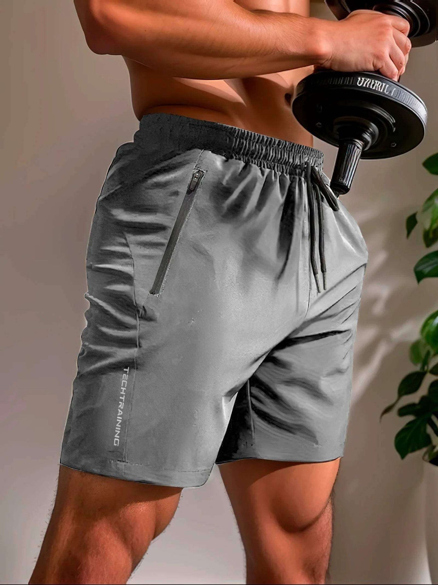 Men's Breathable Athletic Running Shorts with ZipPocket