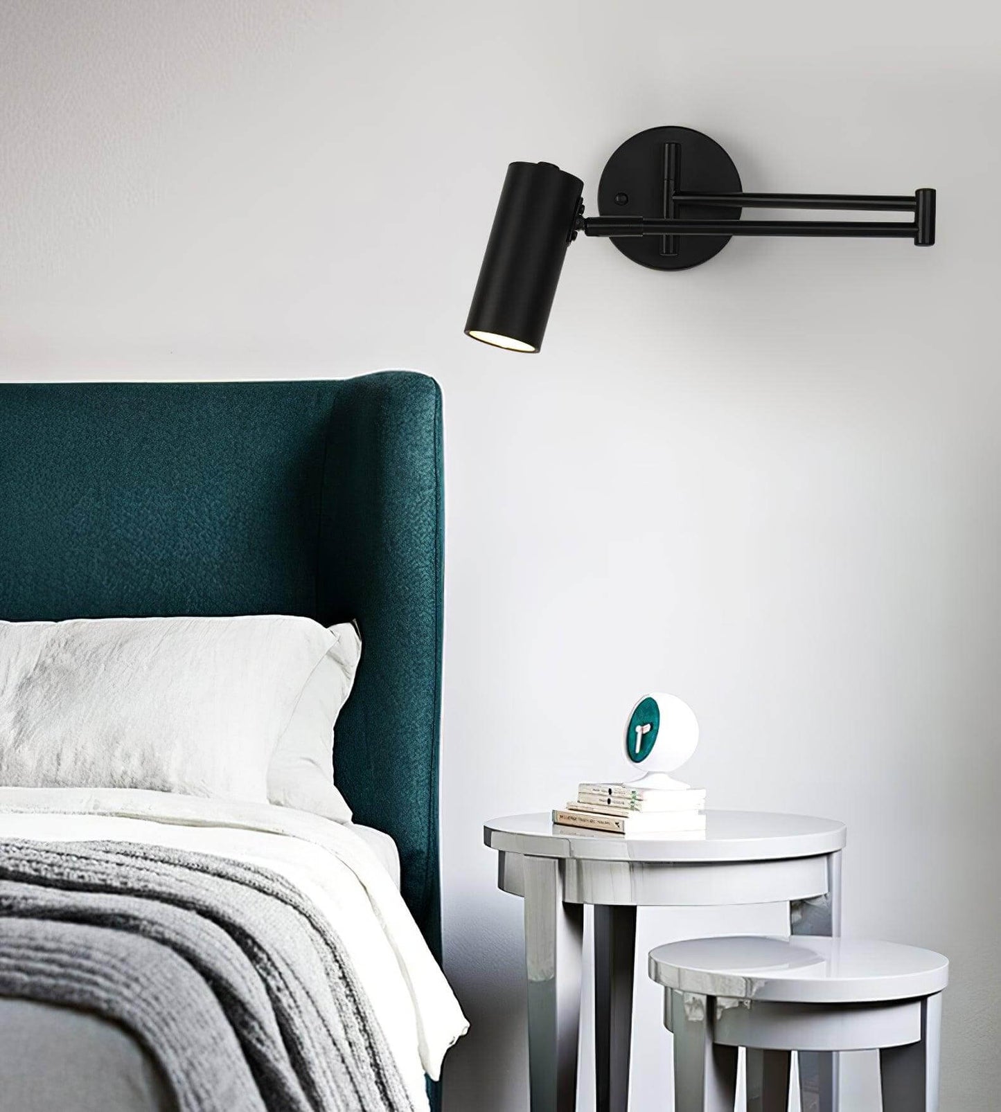 Flexible Brushed Steel LED Wall Light with Arm