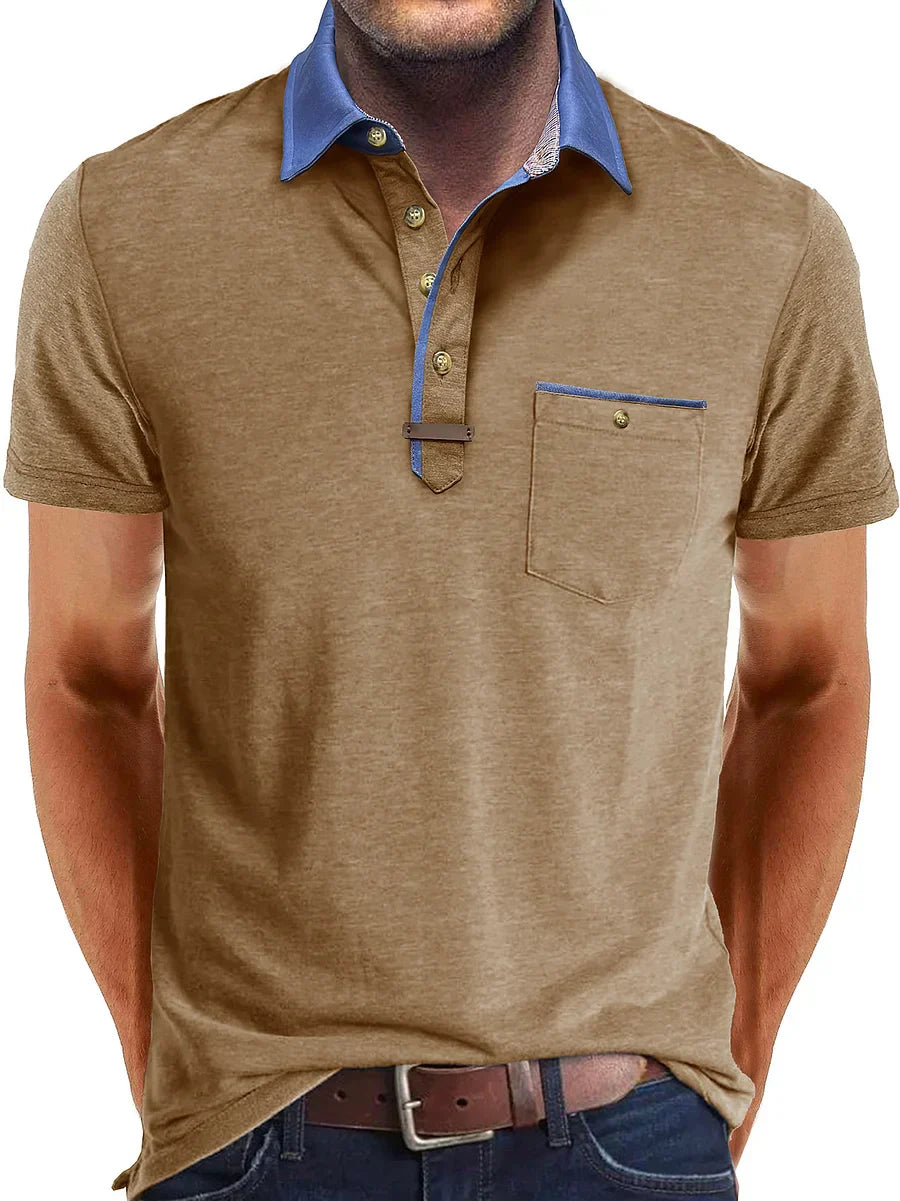 Lightweight Casual Short Sleeve Polo Shirt for Men