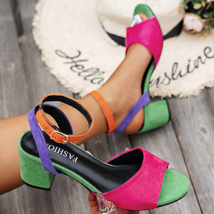 Stylish Block Heel Slingback Shoes