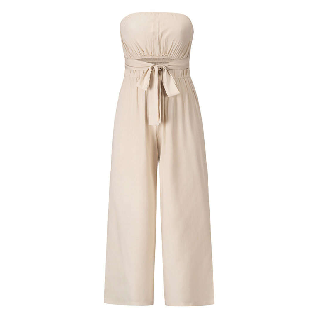 Sleeveless Summer Jumpsuit with Stretchy Waist