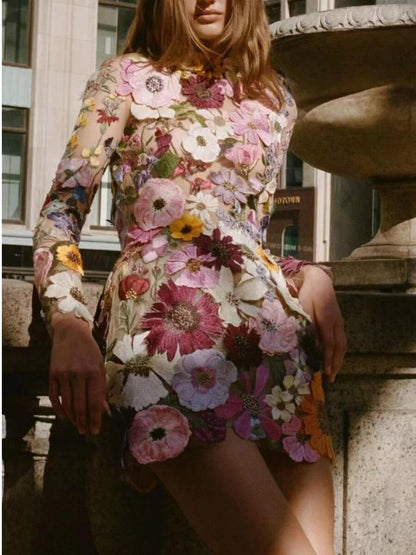 Eco Friendly Floral Embroidery Dress