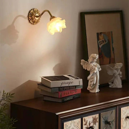 Delicate Floral Glass Table Lamp
