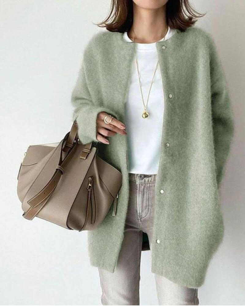 Cozy Women's Open Front Sweater - Soft Knit Cardigan