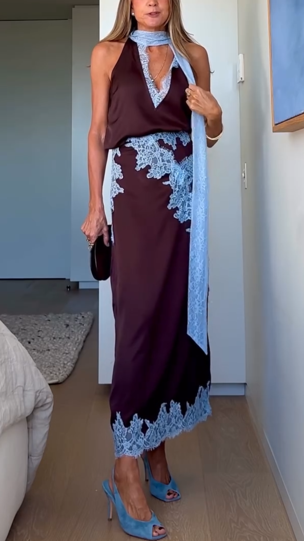 Beautiful Floral Lace Dress Set