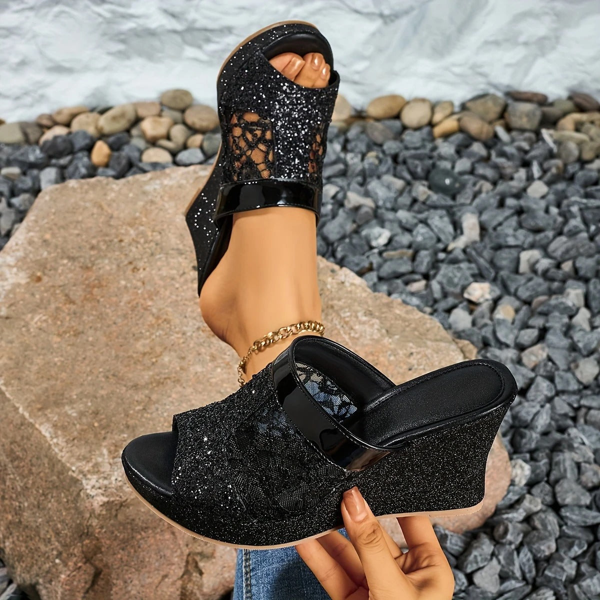 Beautiful Lace Up High Heel Shoes