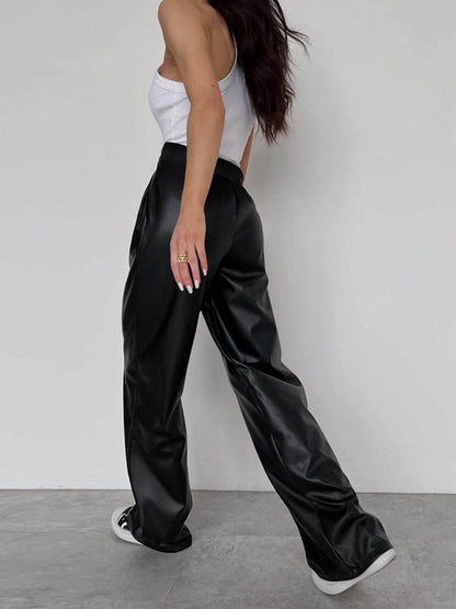 Ladies Comfortable Faux Leather Pants