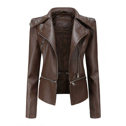 Tough Ladies Leather Motorcycle Jacket