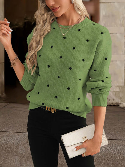 Ladies Classic Spotted Knit Sweater