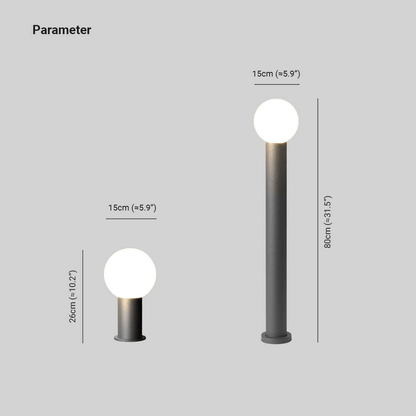 Contemporary Solar Garden Pathway Sphere Light
