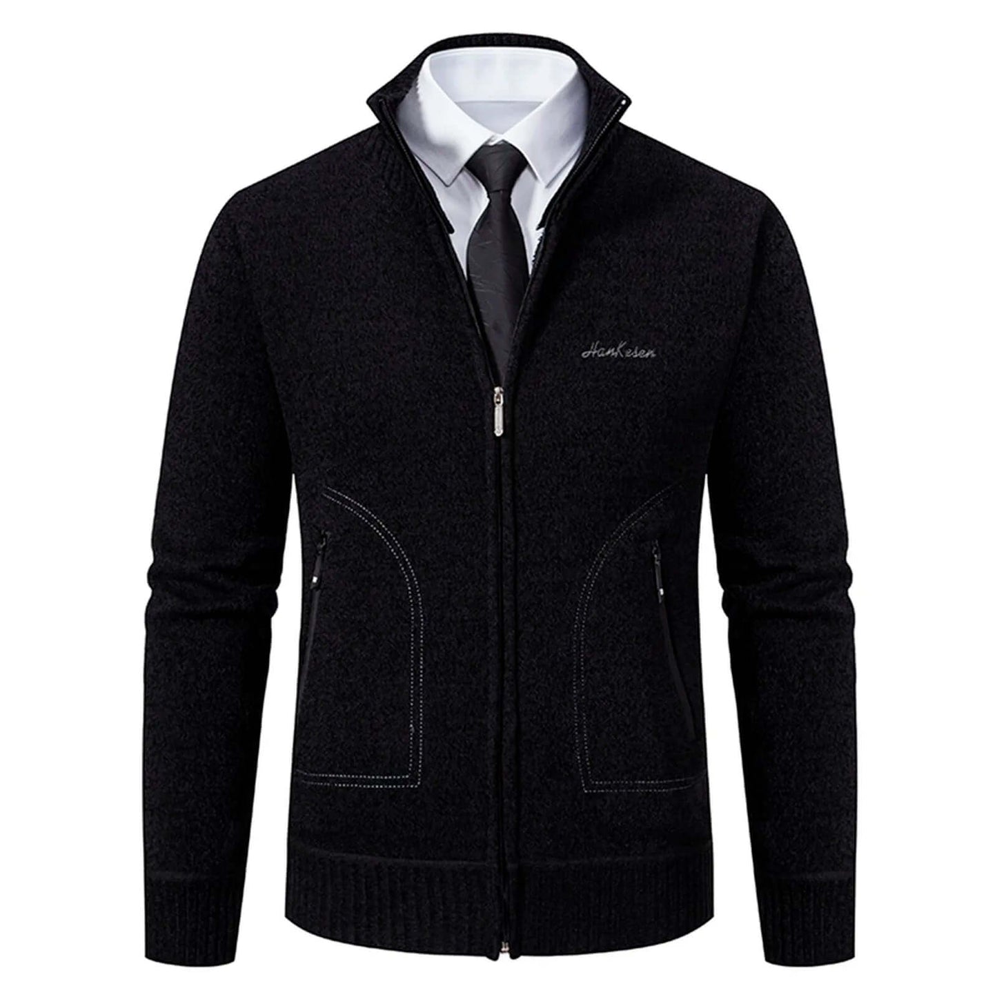 Men's Soft Crew Neck Sweater Cardigan