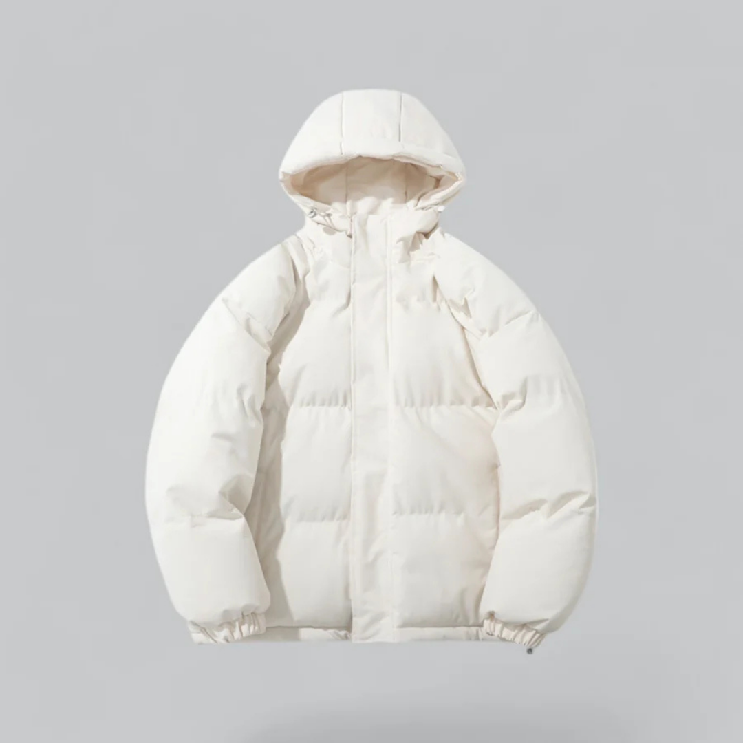 Warm Waterproof Mens Puffer Coat with Hood and Zip