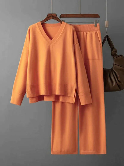 Ladies' Crew Neck Jumper and Loose Fit Pants Set