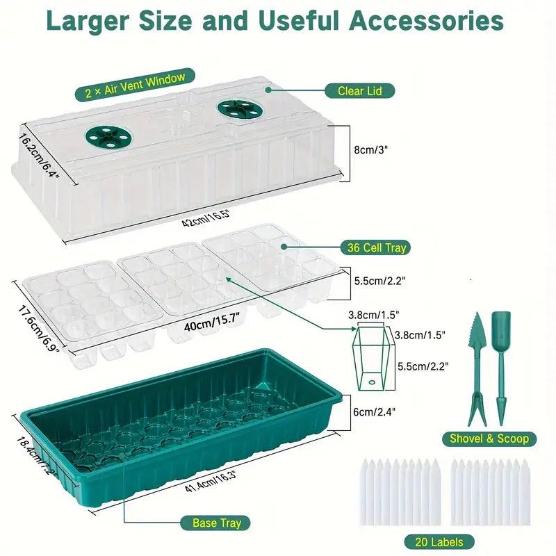 Easy Start Seedling Tray with LED Light & Humidity Control