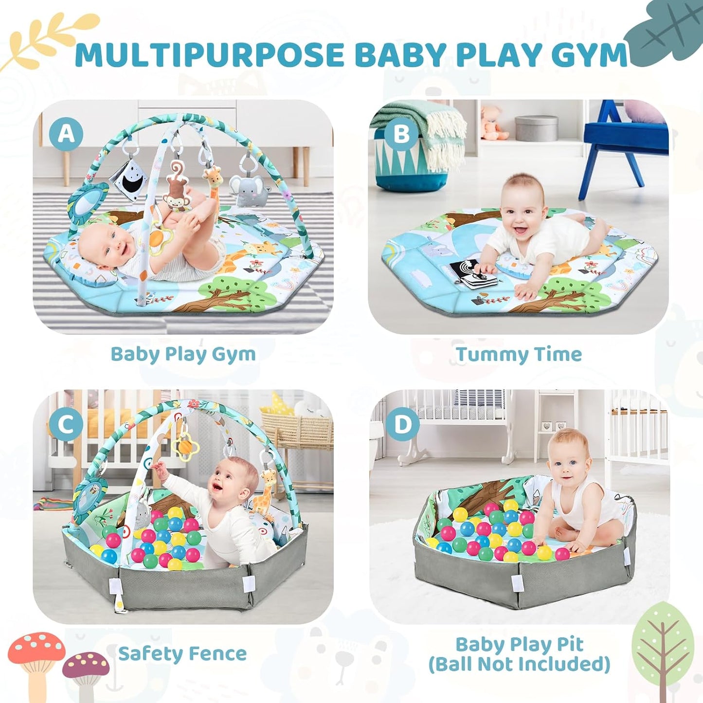 Ultimate Baby Play Gym with Balls and 6 Fun Toys