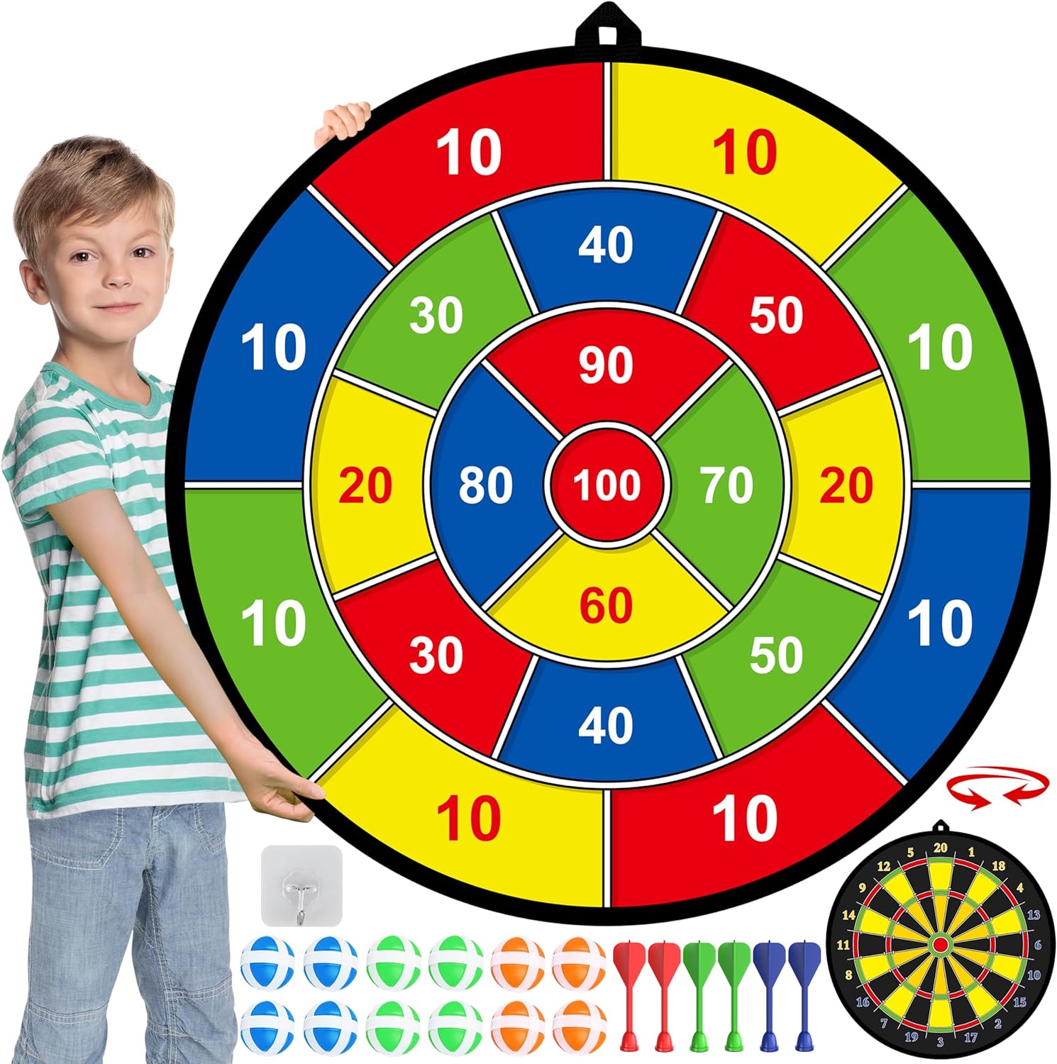 Big Two-Sided Dartboard for Children - Luxivelle