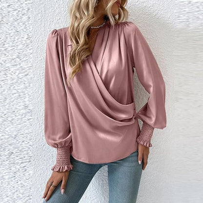 Flattering Ruffled Bell Sleeve Women's Blouse