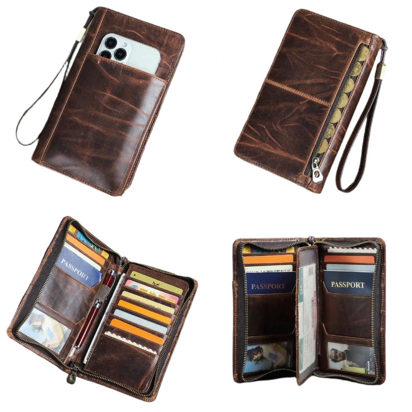 Premium Leather Passport Wallet with RFID Protection