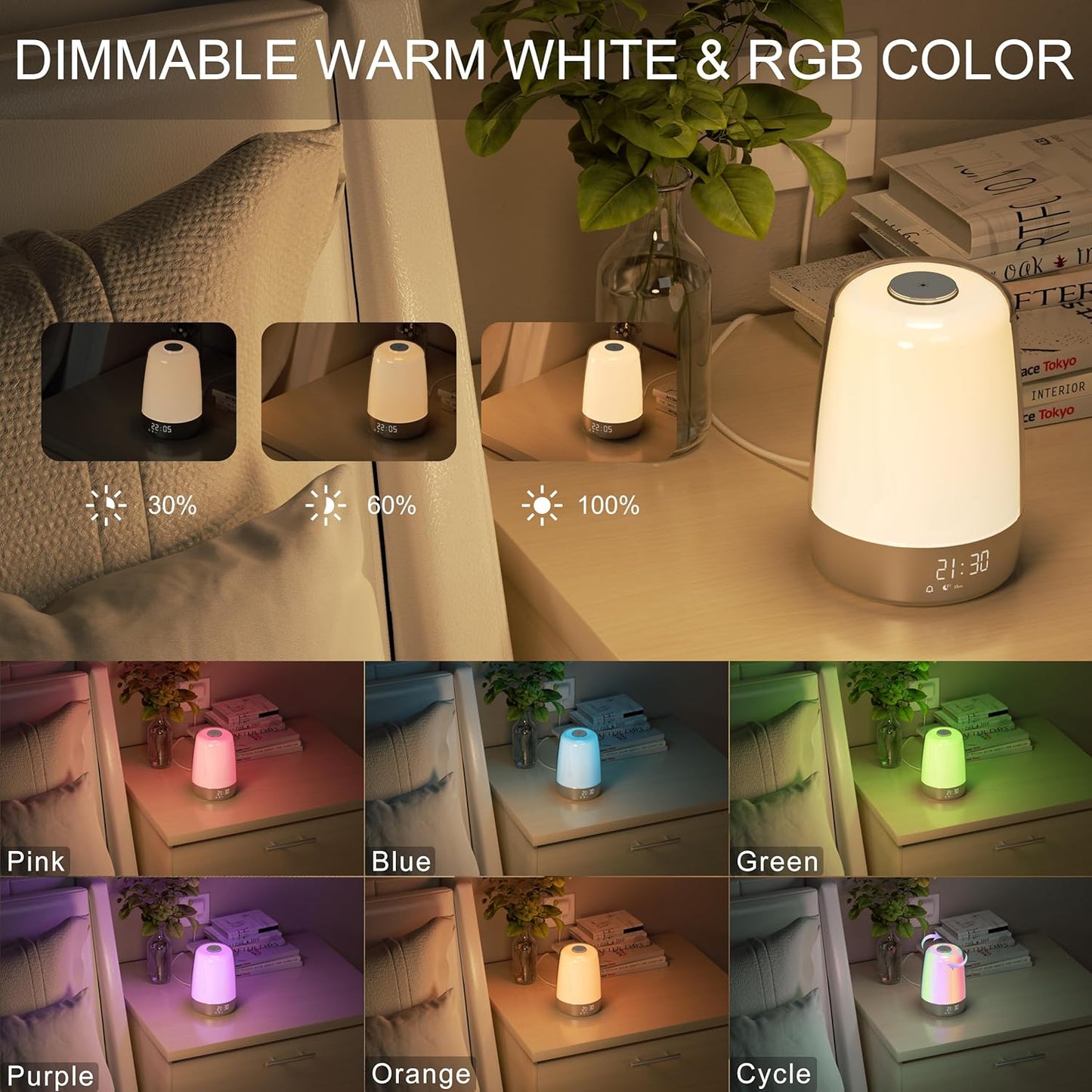 Simulated Sunrise Lamp with Soothing Sounds