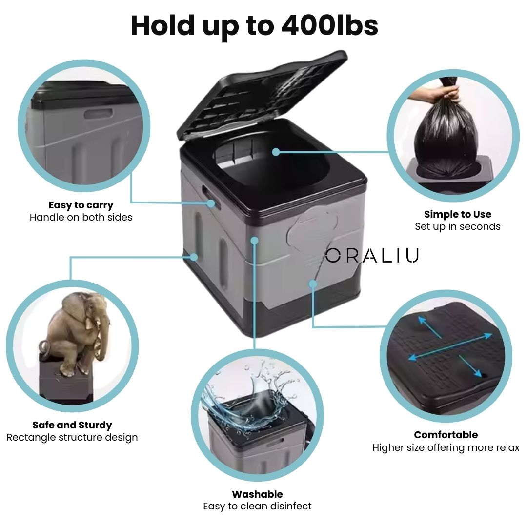 Compact Collapsible Toilet for Outdoor Use