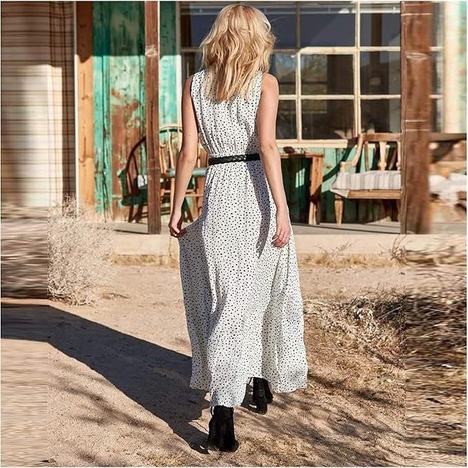 Vintage Inspired Spotted Long Dress