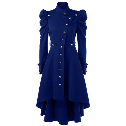 Classic Ladies Midi Coat with Fitted Neckline