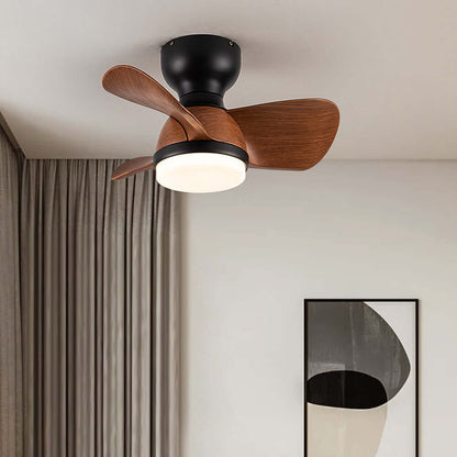 Stylish Wood Grain Ceiling Fan with LED Lighting