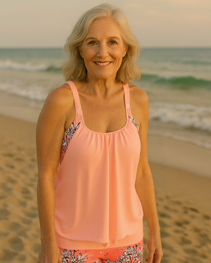 Beachy Coastal Swim Tankini - Luxivelle