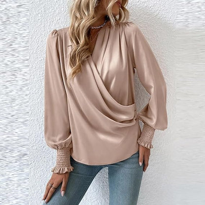 Flattering Ruffled Bell Sleeve Women's Blouse