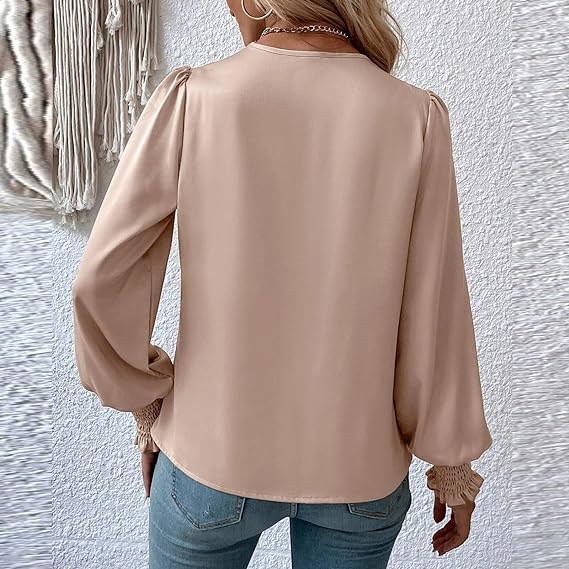 Flattering Ruffled Bell Sleeve Women's Blouse