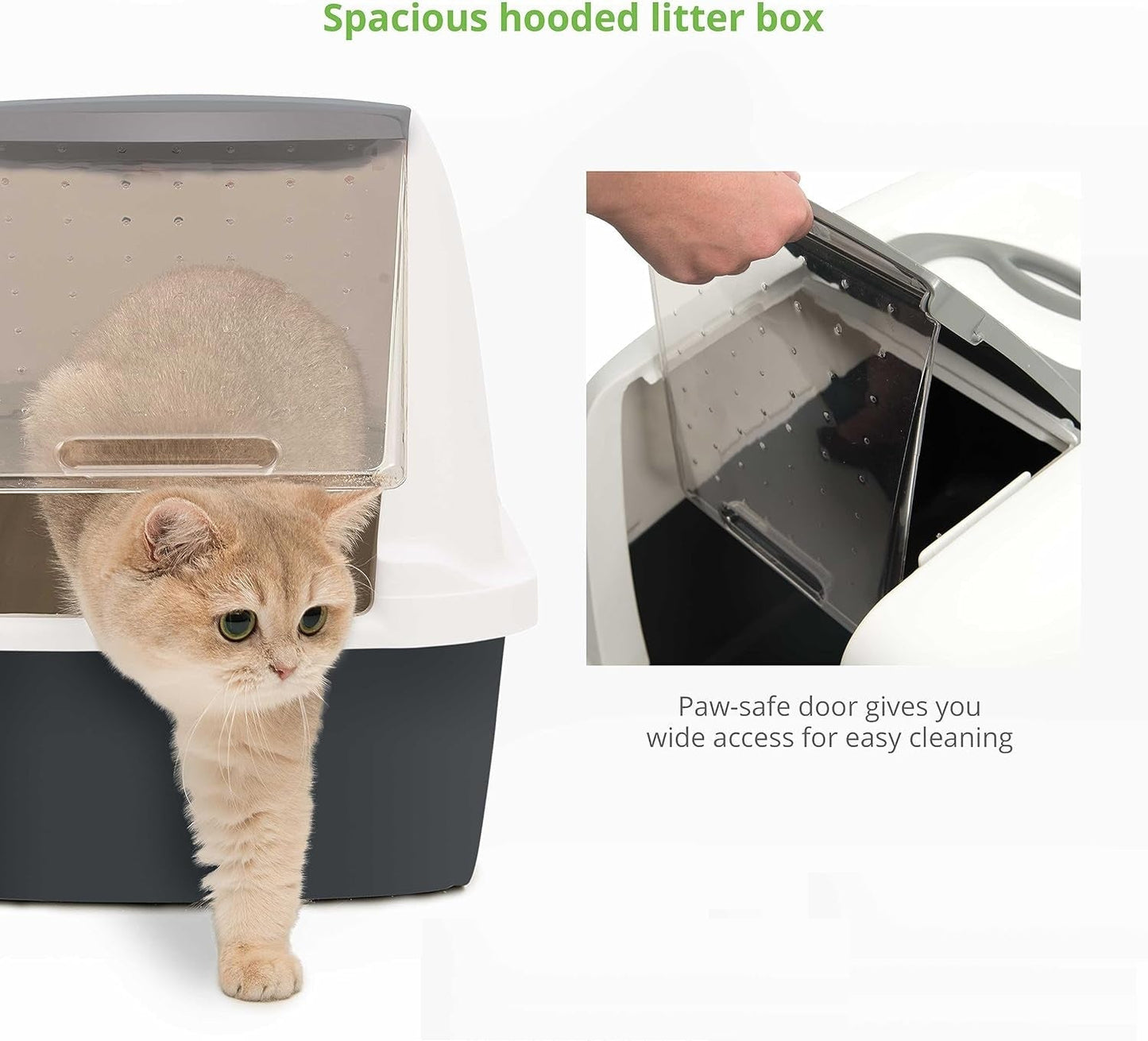 Large Covered Cat Litter Box with Odor Absorbent Filter