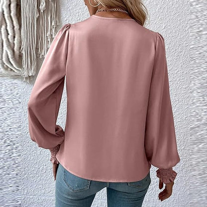Flattering Ruffled Bell Sleeve Women's Blouse