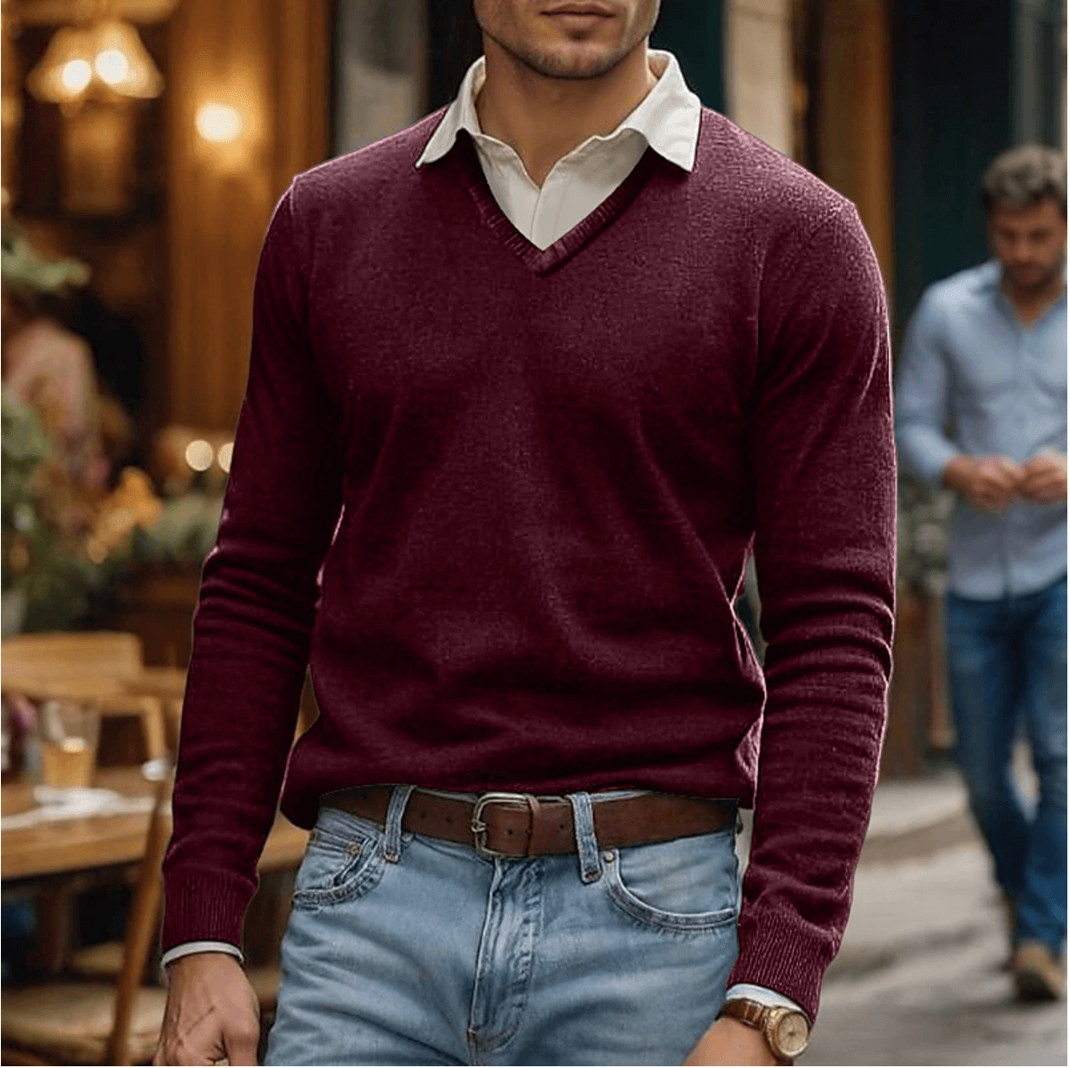 Comfy Relaxed Fit V-Neck Sweater