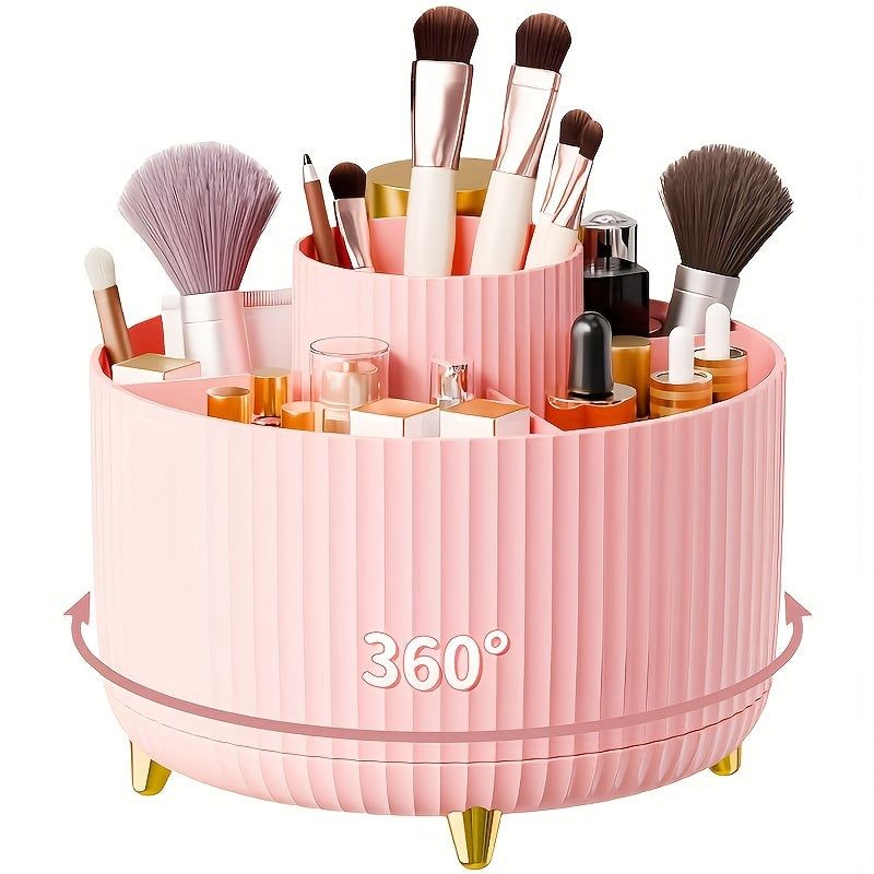 Rotating Makeup Storage Organizer with 5 Compartments