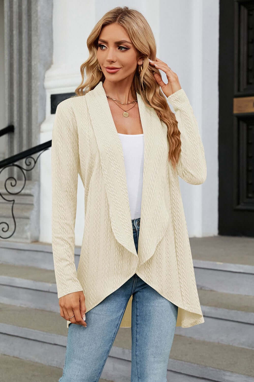 Relaxed Fit Oversized Open Front Cardigan - Luxivelle