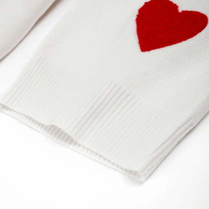 Comfortable Casual Heart Pattern Sweater