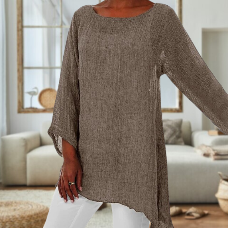 Relaxed Fit Womens Long Sleeve Shirt - Luxivelle