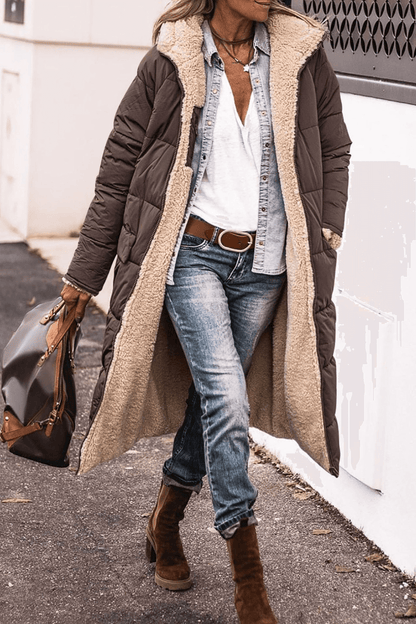 Warm Double Sided Women's Parka Coat