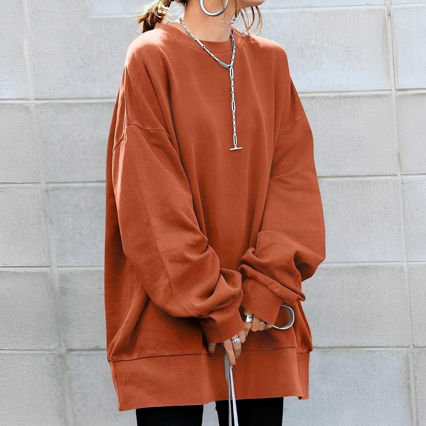 Comfy Women's Relaxed Fit Crew Neck Sweater