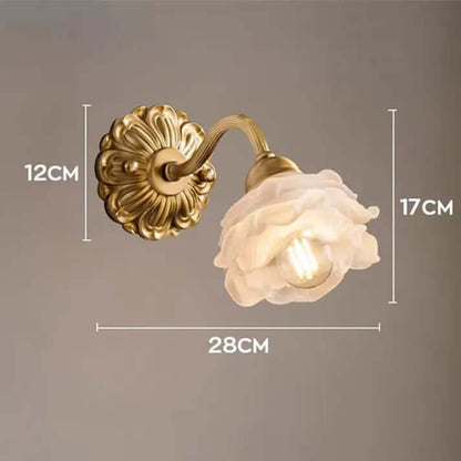 Delicate Floral Glass Table Lamp
